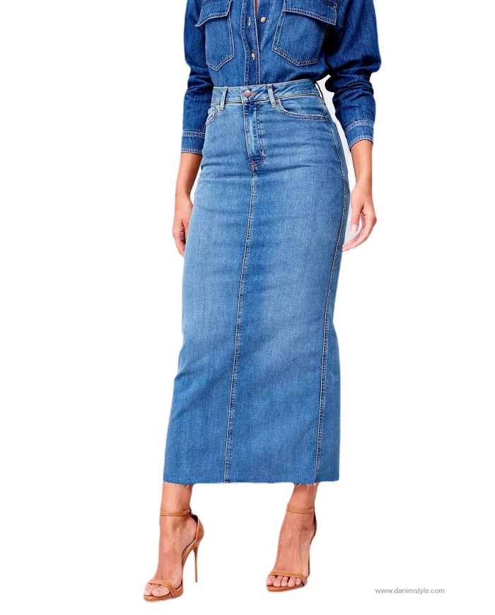 Danim Ladies Denim  Vintage Skirts, (Indigo)