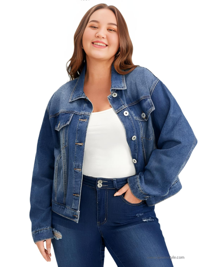 Danim Mario Denim Ladies Jacket, (Navy-Blue)