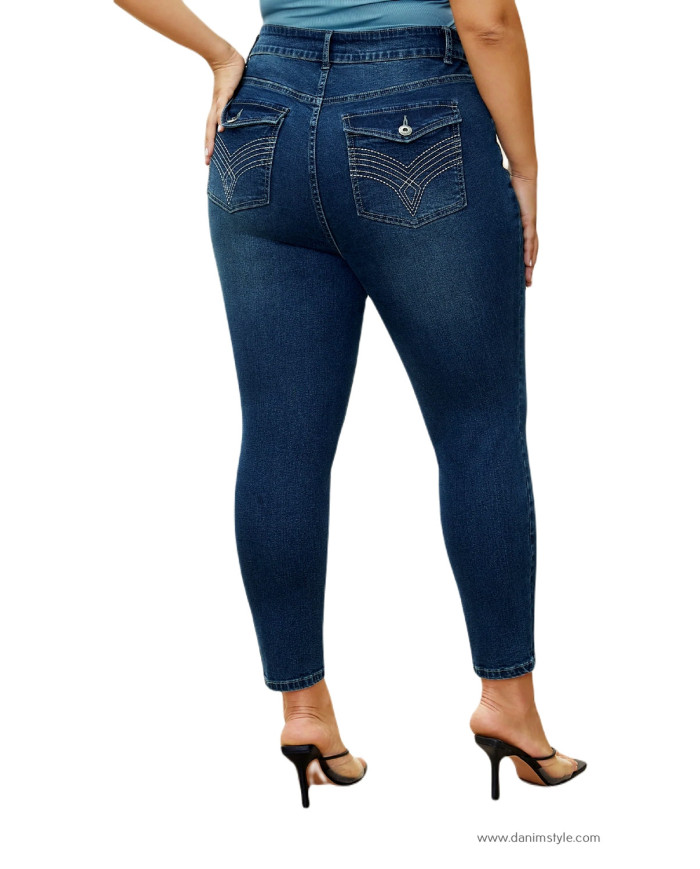 Danim Ladies Jeans Pants (Navy-Blue)