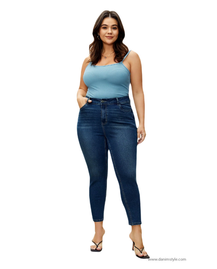 Danim Ladies Jeans Pants (Navy-Blue)