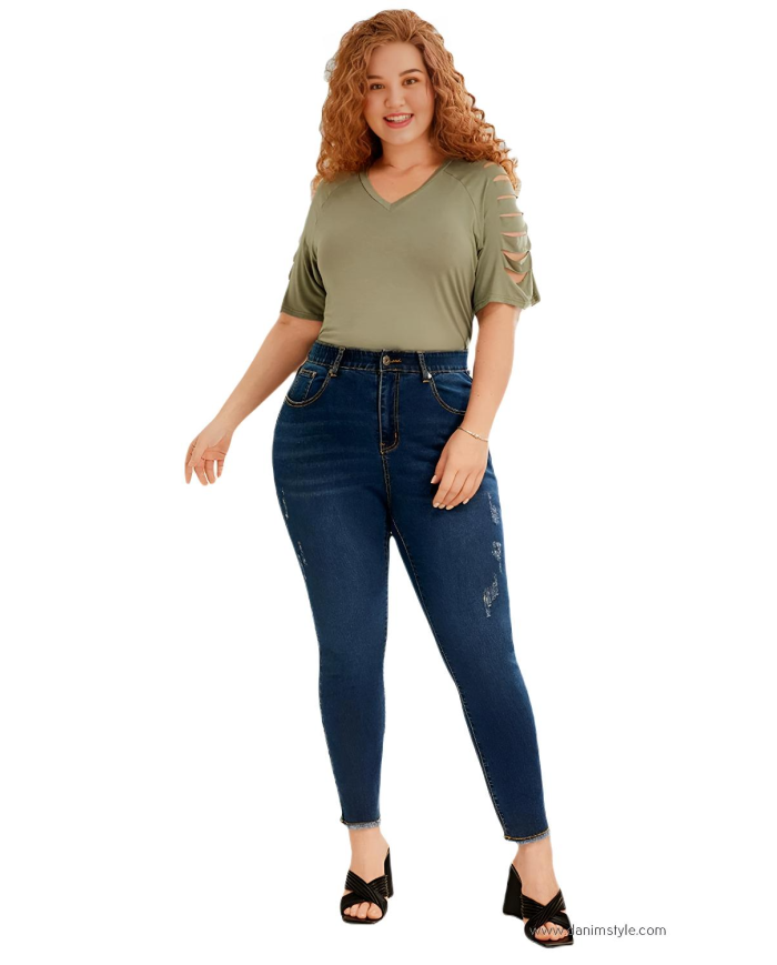 Danim Ladies Jeans Pants (Navy-Blue)