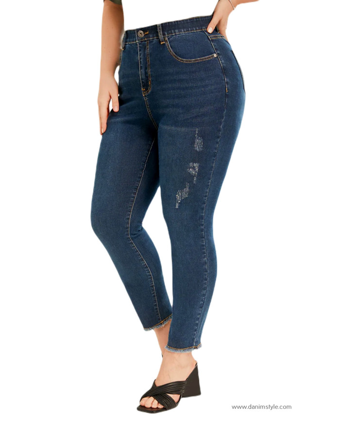 Danim Ladies Jeans Pants (Navy-Blue)
