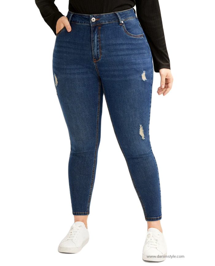 Danim Ladies Jeans Pants (Navy-Blue)