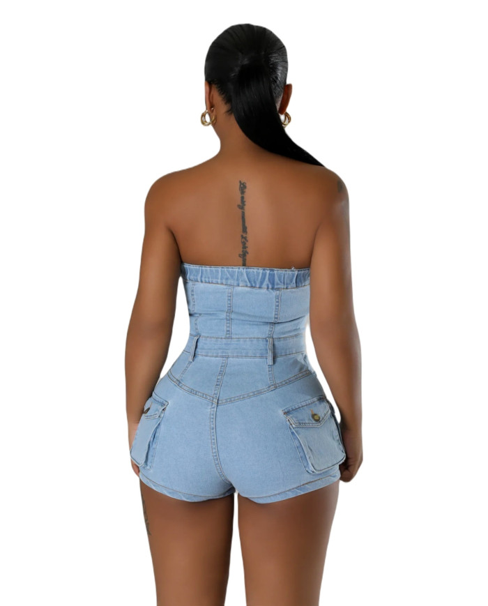 Danim Babe Denim Dress (Light-Blue)
