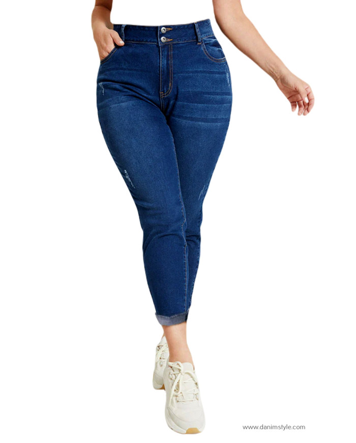 Danim Ladies Jeans Pants (Navy-Blue)