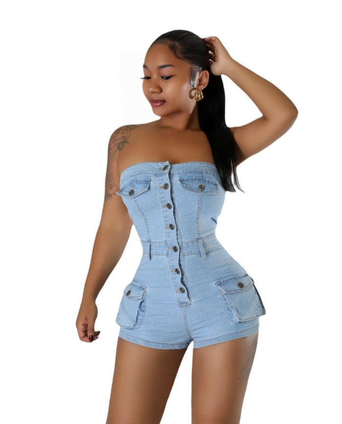 Danim Babe Denim Dress (Light-Blue)