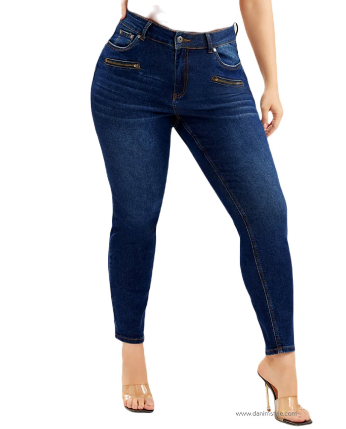 Danim Ladies Jeans Pants (Navy-Blue)