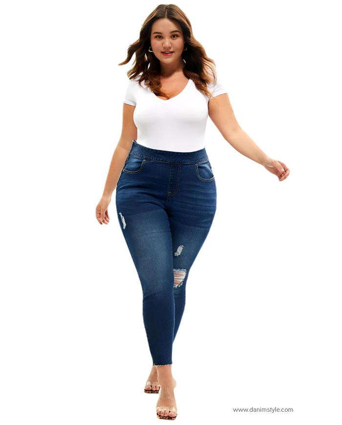 Danim Ladies Jeans Pants (Navy-Blue)