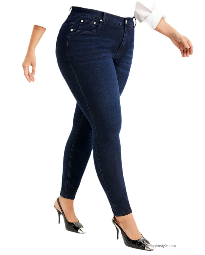 Danim Ladies Jeans Pants (Navy-Blue)