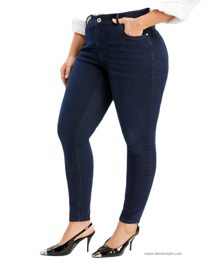Danim Ladies Jeans Pants (Navy-Blue)