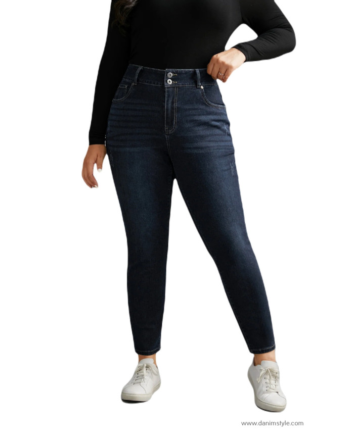 Danim Ladies Jeans Pants (Navy-Blue)
