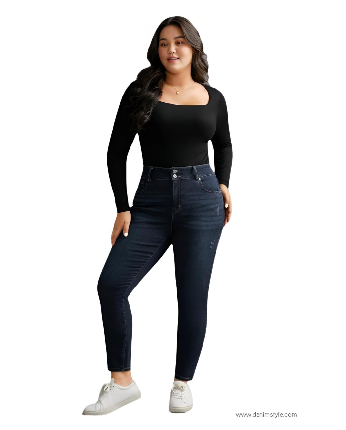 Danim Ladies Jeans Pants (Navy-Blue)