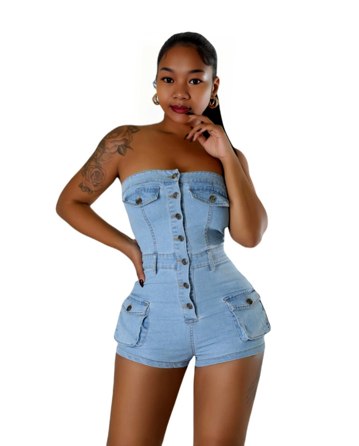 Danim Babe Denim Dress (Light-Blue)