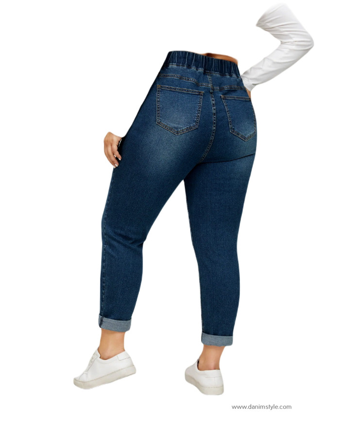 Danim Ladies Jeans Pants (Navy-Blue)