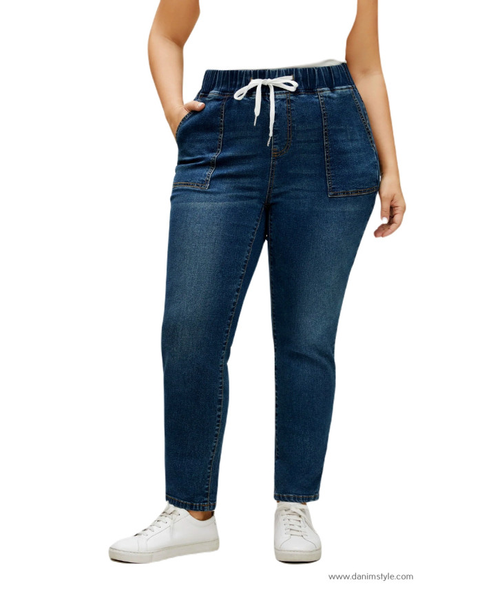 Danim Ladies Jeans Pants (Navy-Blue)