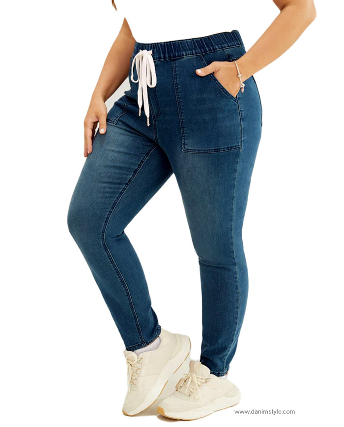 Danim Ladies Jeans Pants (Navy-Blue)