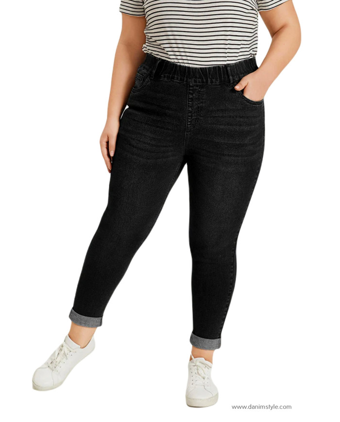 Danim Ladies Jeans Pants (Navy-Blue)