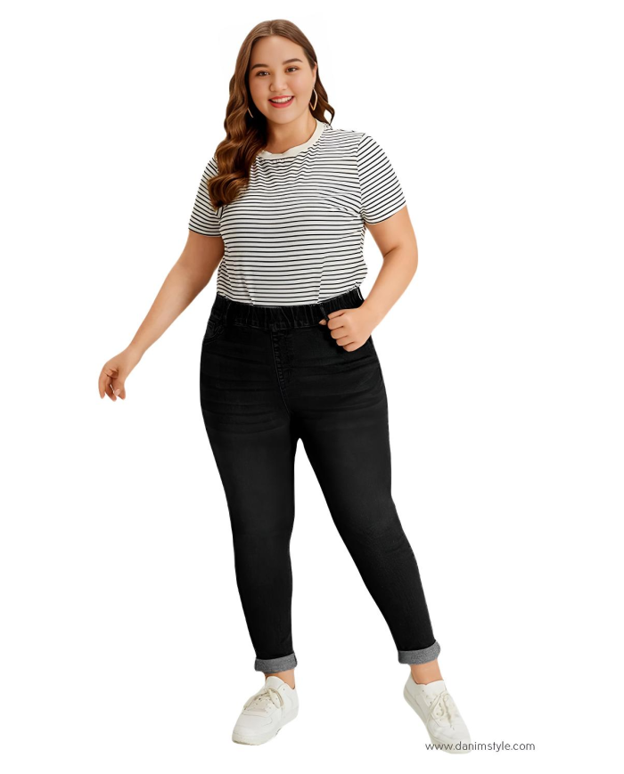 Danim Ladies Jeans Pants (Navy-Blue)