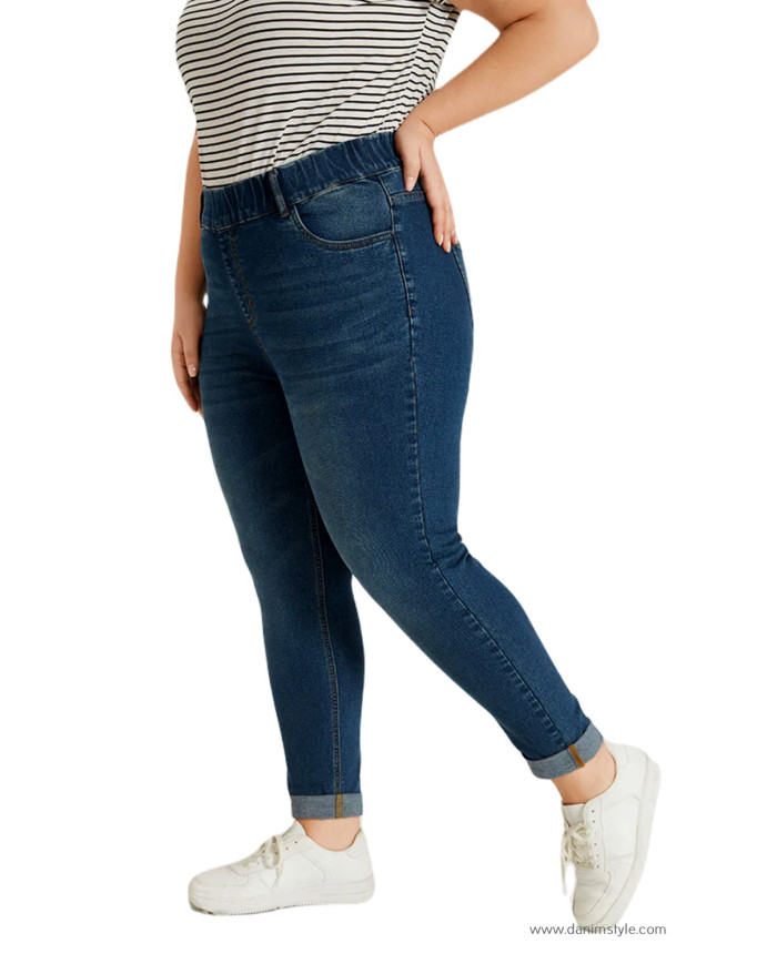 Danim Ladies Jeans Pants (Navy-Blue)