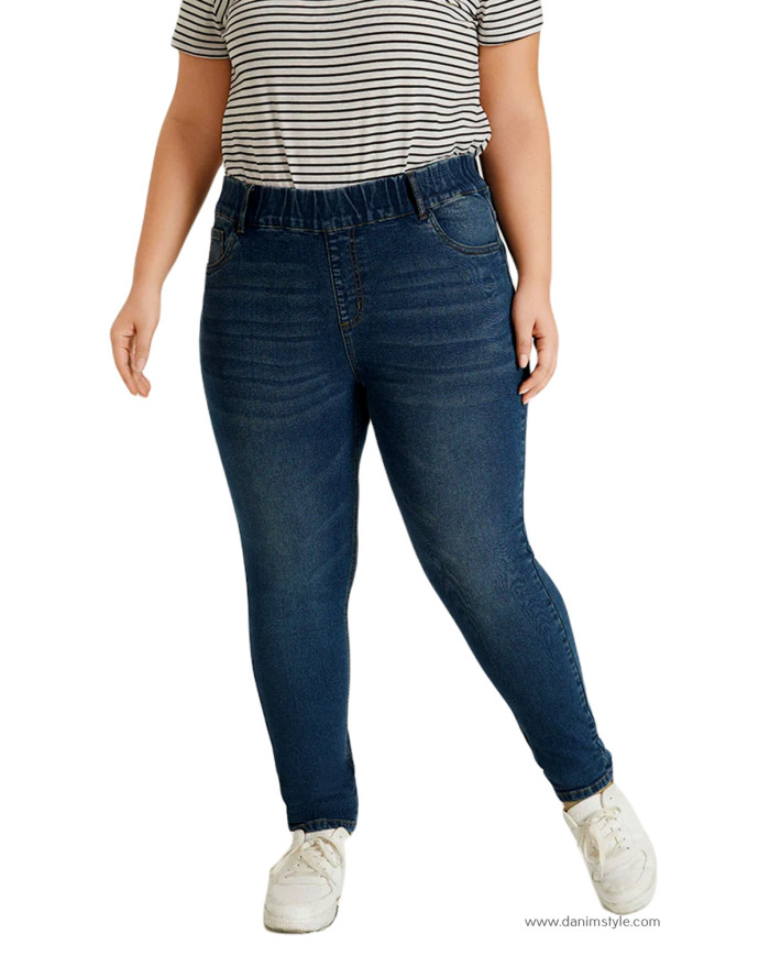 Danim Ladies Jeans Pants (Navy-Blue)