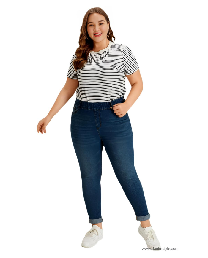 Danim Ladies Jeans Pants (Navy-Blue)