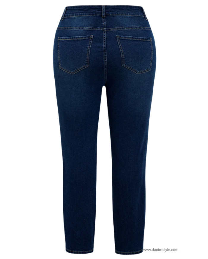 Danim Ladies Jeans Pants (Navy-Blue)
