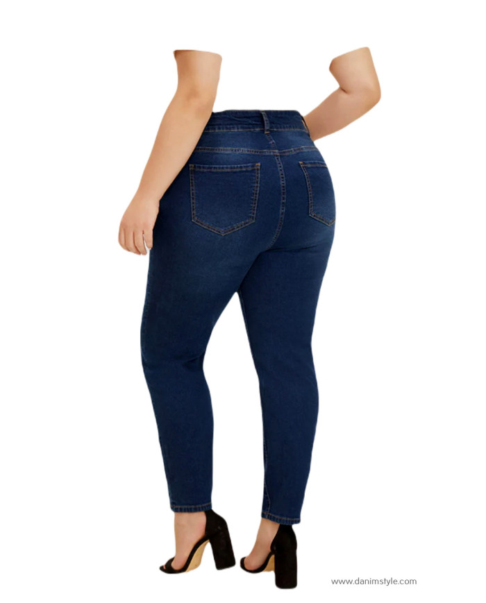 Danim Ladies Jeans Pants (Navy-Blue)