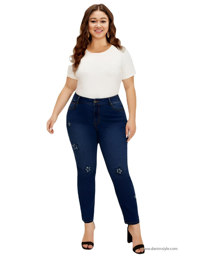 Danim Ladies Jeans Pants (Navy-Blue)