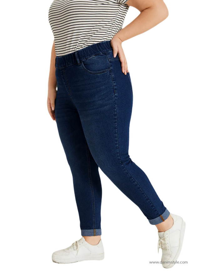 Danim Ladies Jeans Pants (Navy-Blue)