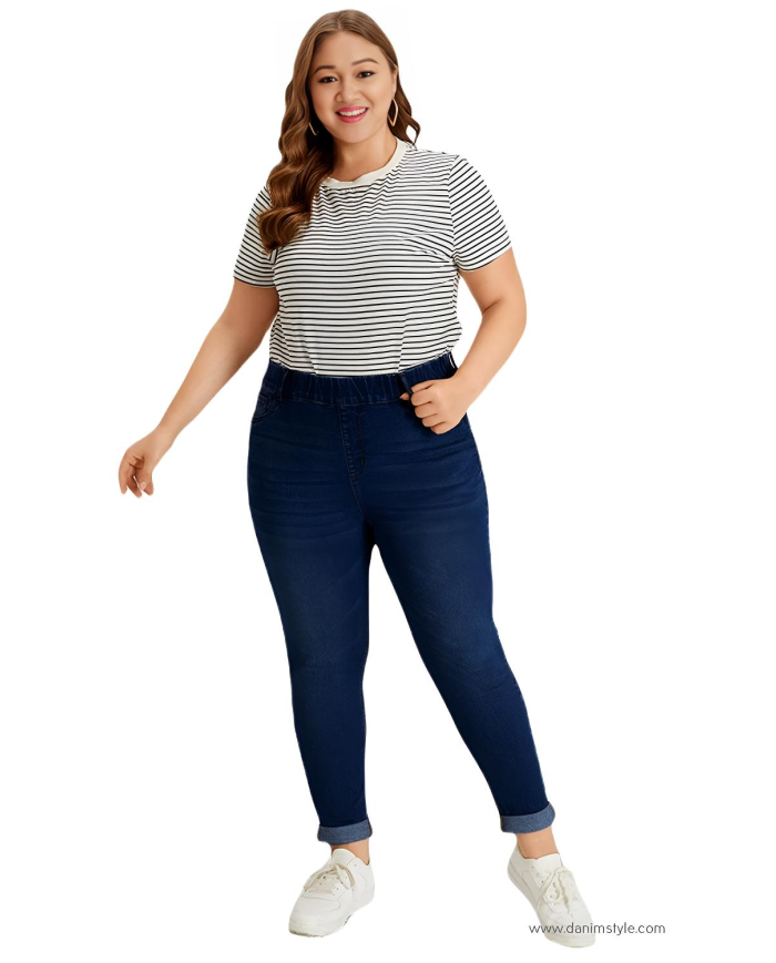 Danim Ladies Jeans Pants (Navy-Blue)