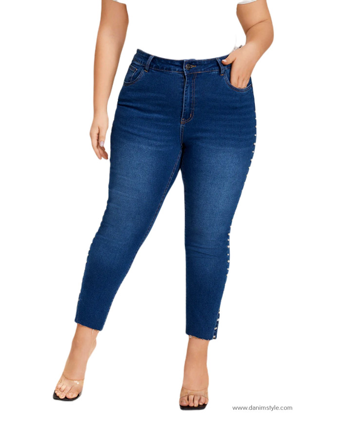 Danim Ladies Jeans Pants (Navy-Blue)