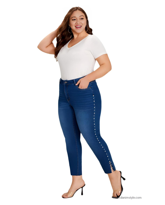 Danim Ladies Jeans Pants (Navy-Blue)