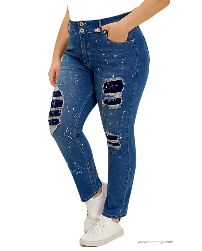 Danim Ladies Jeans Pants (Navy-Blue)