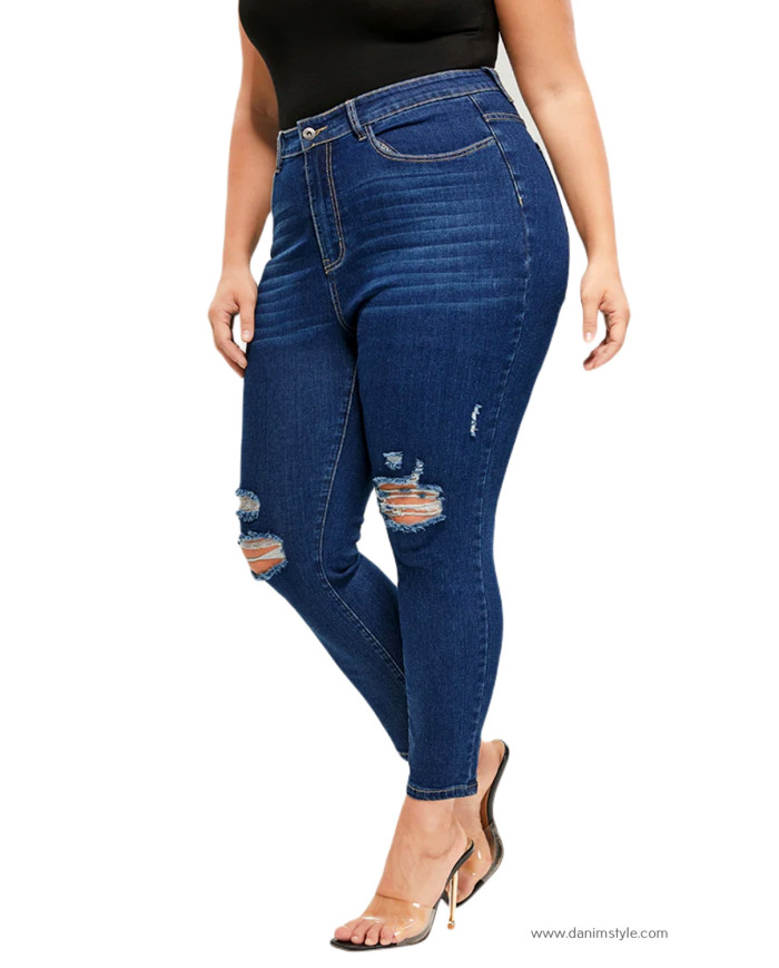 Danim Ladies Jeans Pants (Navy-Blue)