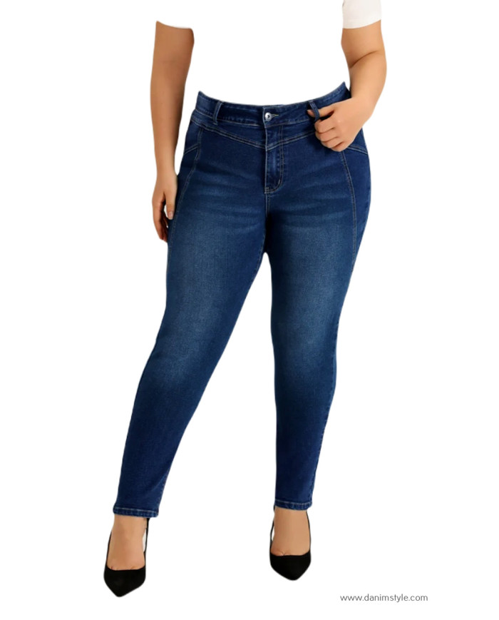 Danim Ladies Jeans Pants (Navy-Blue)