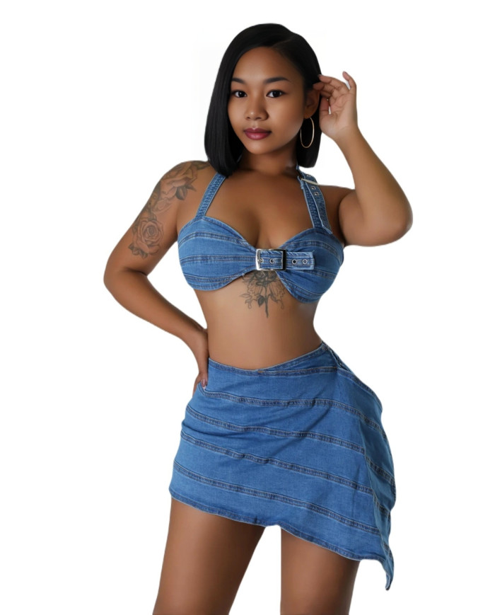Danim Babe Denim Dress (Navy-Blue)