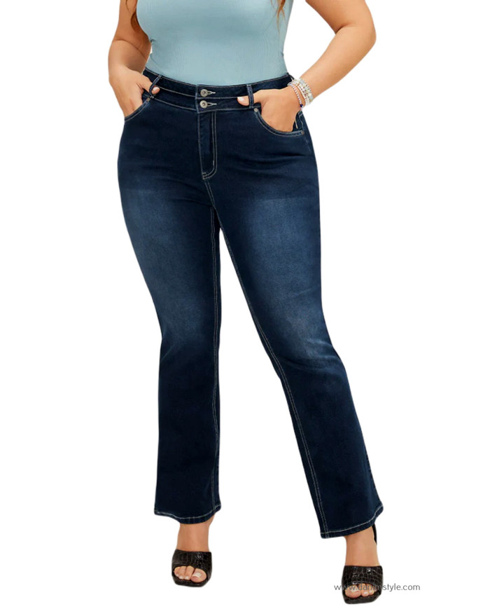 Danim Ladies Jeans Pants (Navy-Blue)