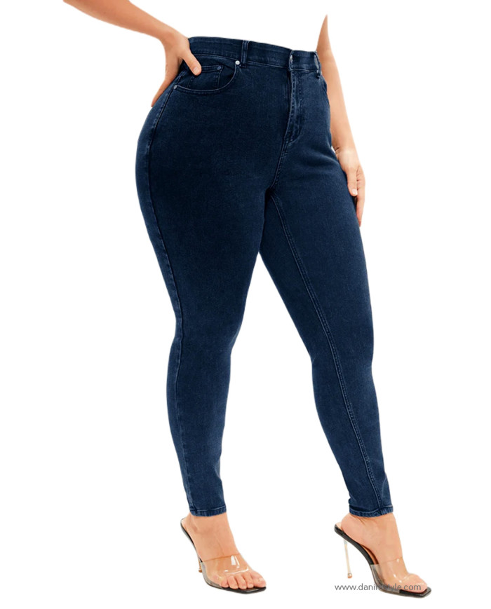 Danim Ladies Jeans Pants (Navy-Blue)