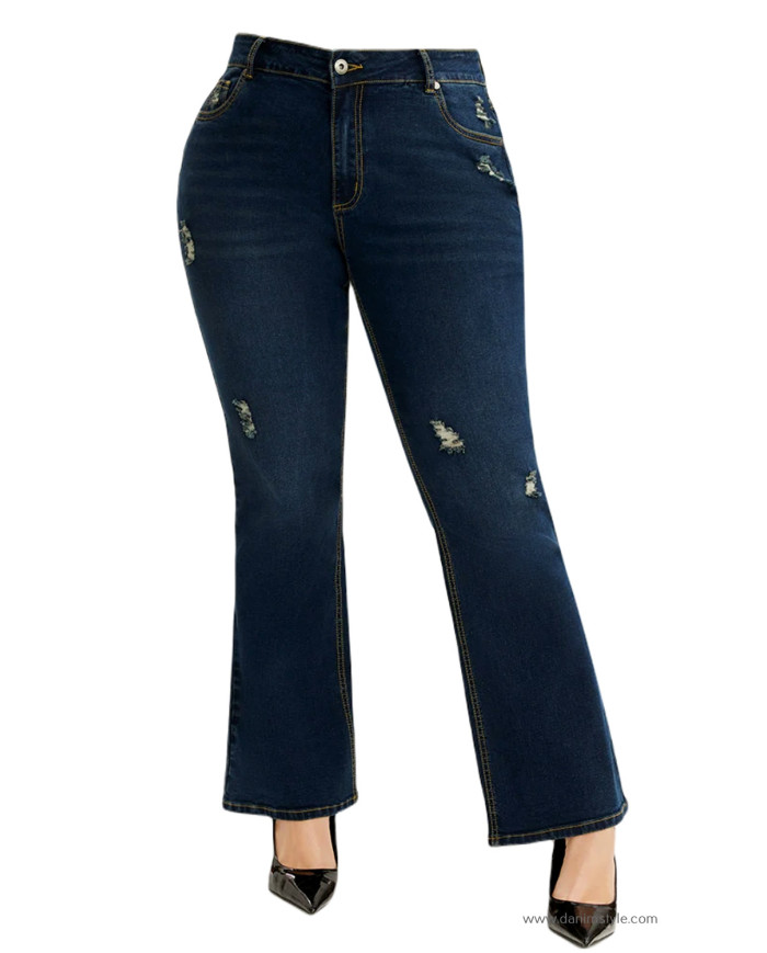 Danim Ladies Jeans Pants (Navy-Blue)