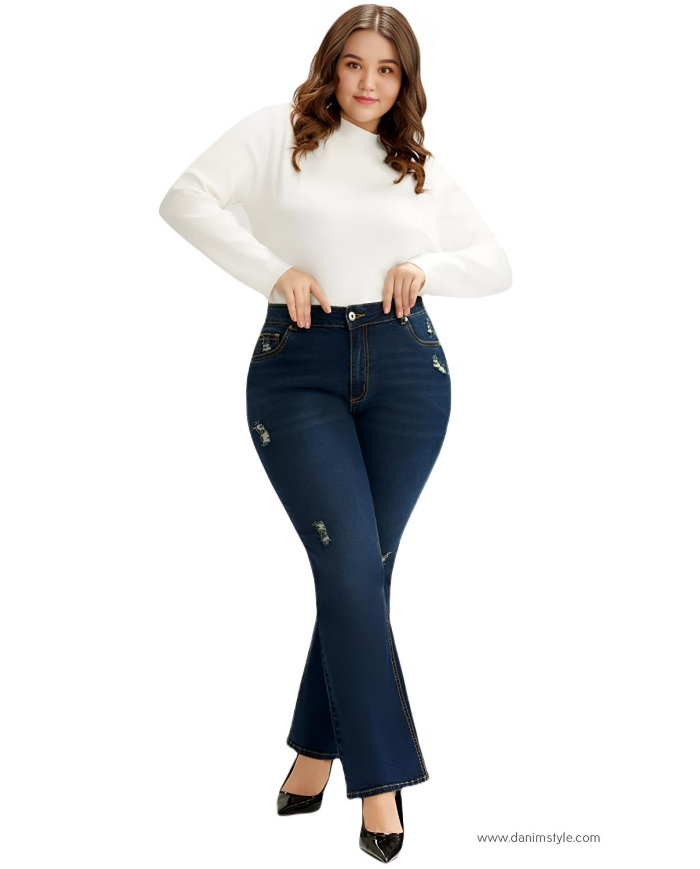 Danim Ladies Jeans Pants (Navy-Blue)