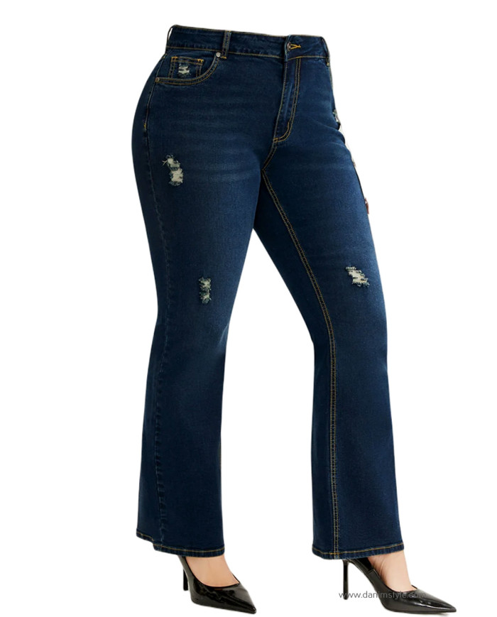Danim Ladies Jeans Pants (Navy-Blue)