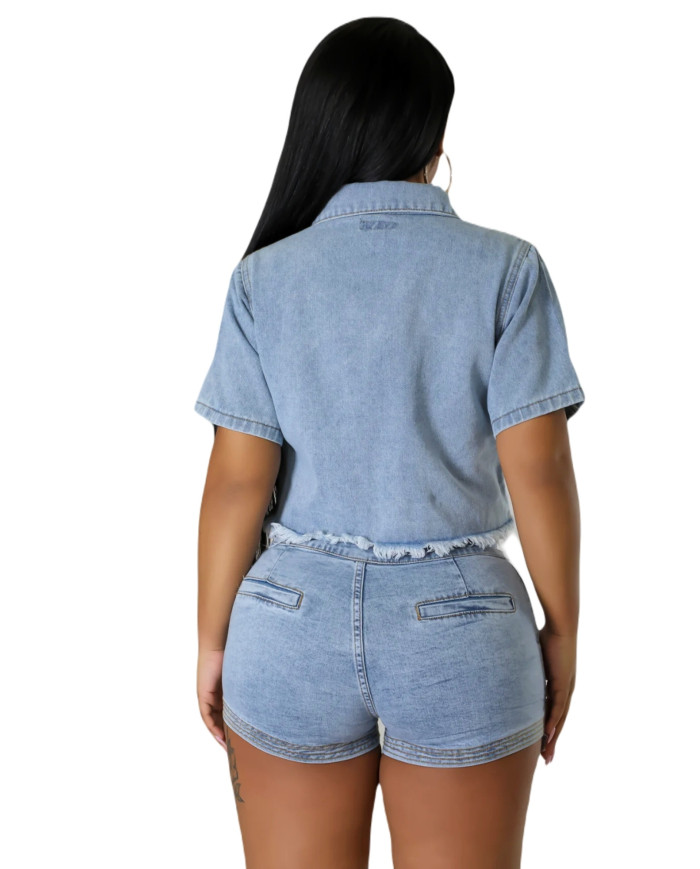 Danim Babe Shorts & Shirts ( Light-Blue-2Pcs)