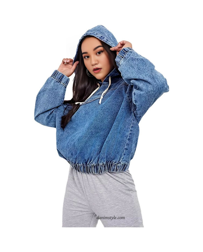Danim Street Denim Ladies Hoodie (Blue)
