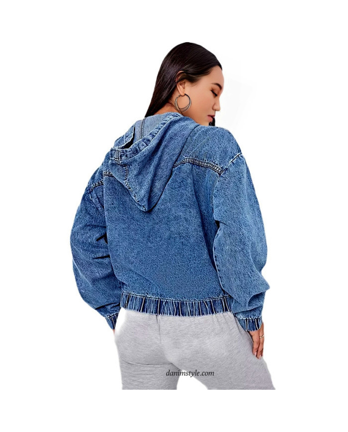 Danim Street Denim Ladies Hoodie (Blue)