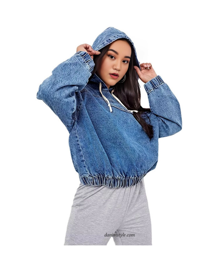 Danim Street Denim Ladies Hoodie (Blue)