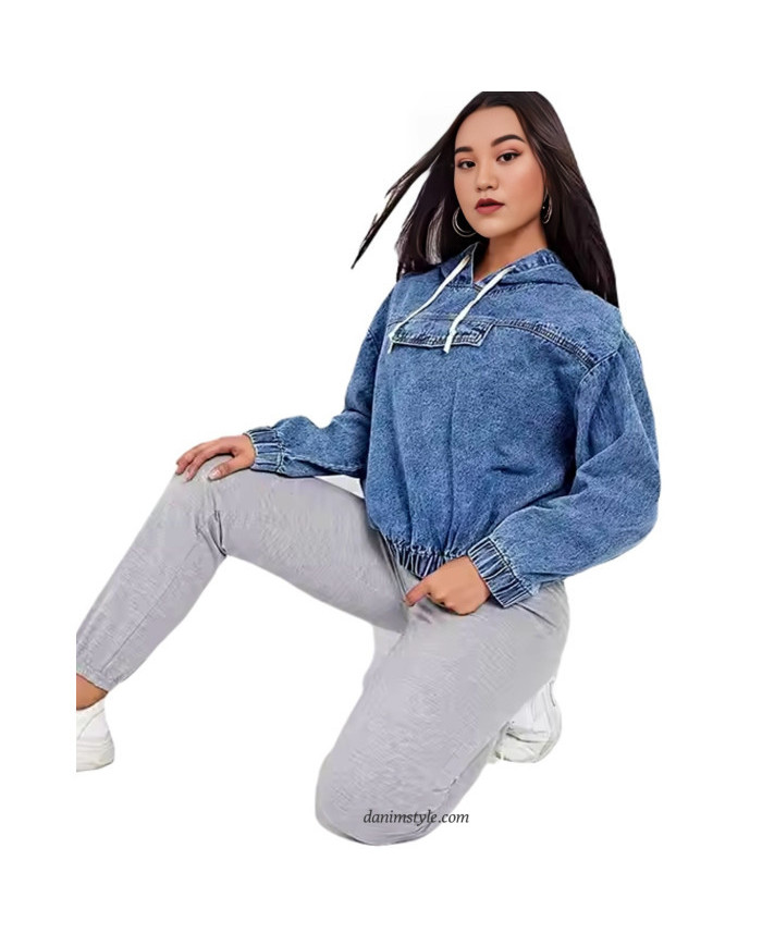 Danim Street Denim Ladies Hoodie (Blue)