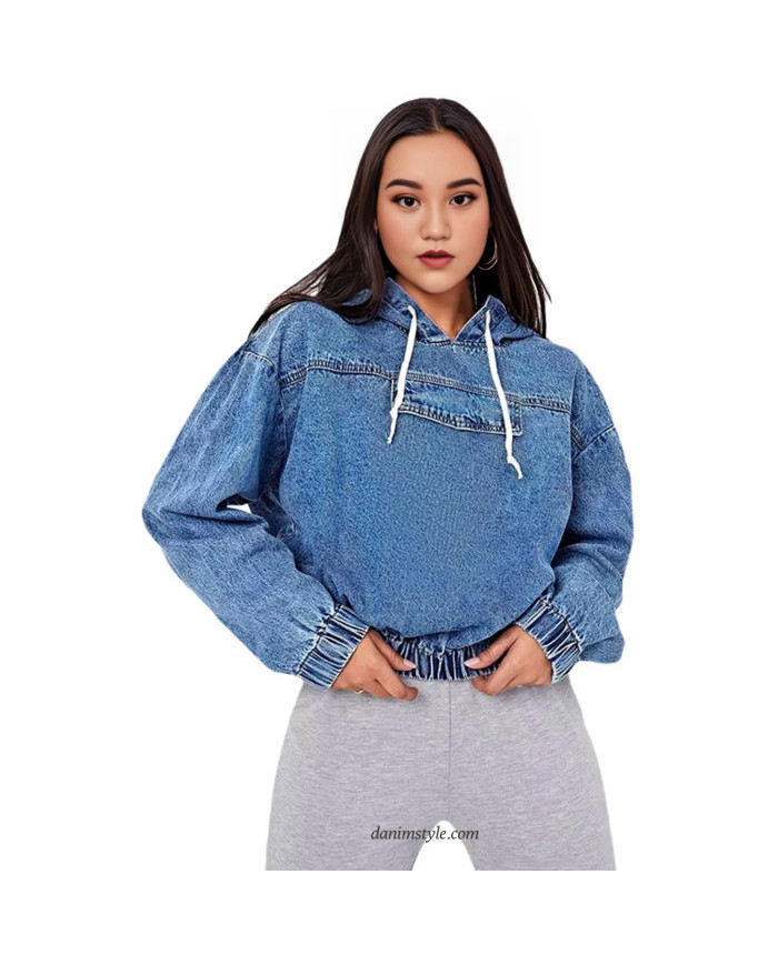 Danim Street Denim Ladies Hoodie (Blue)