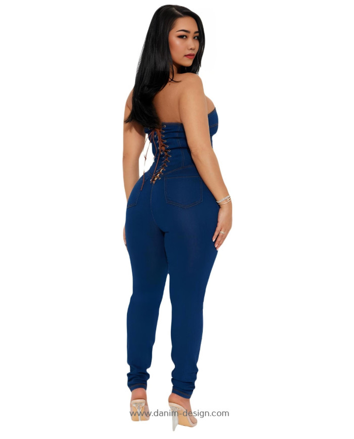 Danim Babe SlimFit Bodycon Denim Dress (Dark-Blue)