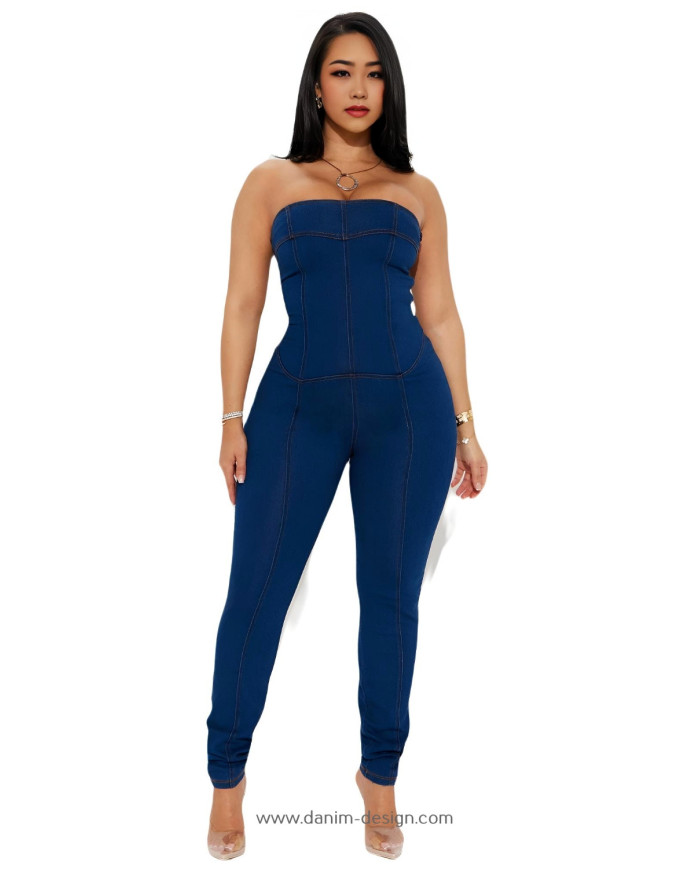Danim Babe SlimFit Bodycon Denim Dress (Dark-Blue)