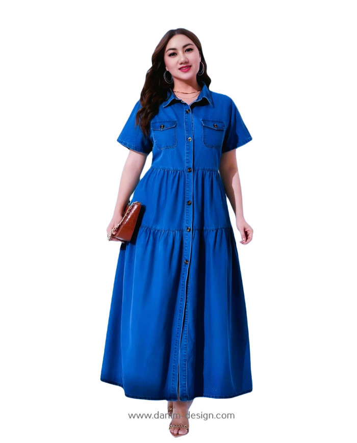 Danim SlimFit Full Seelve Denim Dress (Navy)